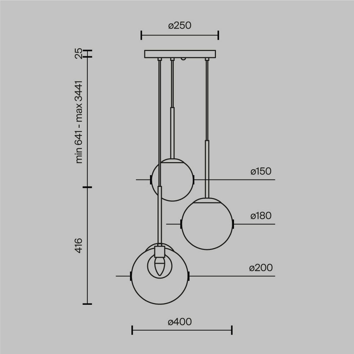 PENDELLAMPA 40/64,1 cm  - guldfärgad, Modern, metall/glas (40/64,1cm) - MAYTONI