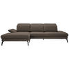 ECKSOFA in Webstoff Hellbraun  - Hellbraun/Schwarz, Design, Textil/Metall (180/289cm) - Stylife