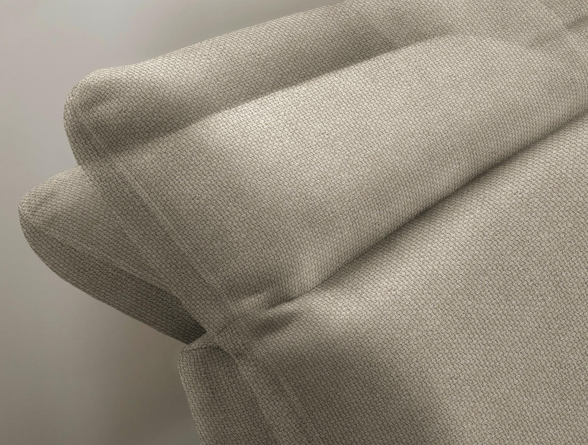ECKSOFA in Webstoff Beige  - Beige/Schwarz, Design, Textil/Metall (288/179-202cm) - Stylife