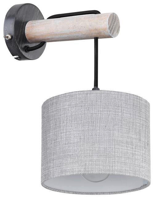 STENSKA SVETILKA  Roger 40 W///230 V/E27 - siva/črna, Natur, kovina/tekstil (18/25,5/33,5cm) - Globo