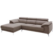 WOHNLANDSCHAFT in Textil Fango - Chromfarben/Fango, Design, Textil/Metall (175/268cm) - Pure Home Lifestyle