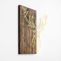 WANDDEKO Holz, Metall  - Goldbraun/Walnussfarben, Basics, Holz/Metall (56/58cm) - X-Mas