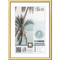 RÁM NA OBRAZY, 1 foto 13 cm x 18 cm - zlatá, Basics, plast/sklo (14/19cm)