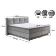 BOXSPRINGBETT 180/200 cm  in Hellgrau  - Hellgrau/Schwarz, KONVENTIONELL, Kunststoff/Textil (180/200cm) - Carryhome