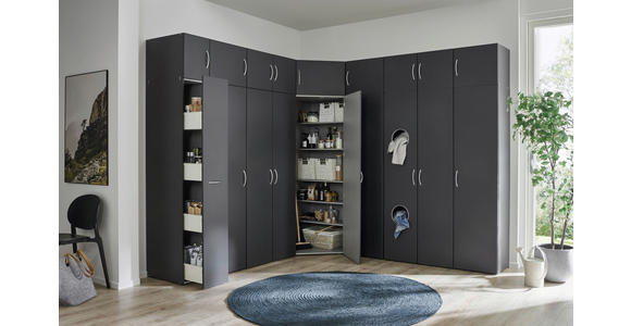 ECKSCHRANK 80/185/80 cm  - Alufarben/Graphitfarben, KONVENTIONELL, Holzwerkstoff/Kunststoff (80/185/80cm) - Xora