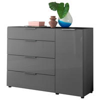 KOMODA, antracit  - barve kroma/črna, Moderno, kovina/umetna masa (135/99/40cm) - MID.YOU