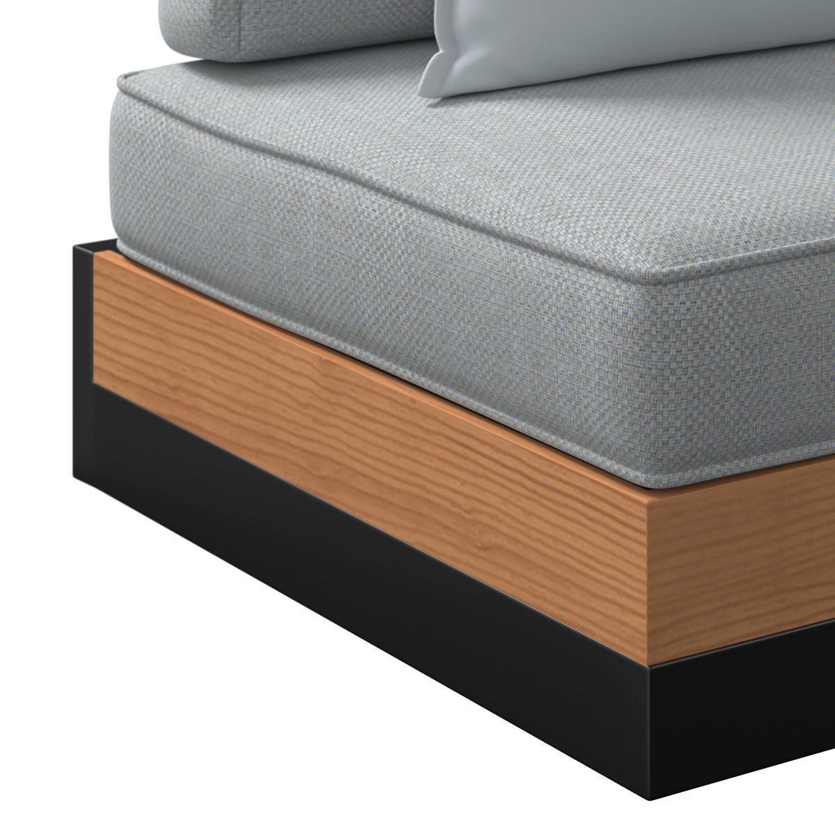 LOUNGEGARNITUR 5-teilig  333/333 cm  Teakholz Aluminium  - Schwarz/Teakfarben, MODERN, Holz/Kunststoff (333/333cm) - Ambia Garden