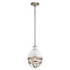HÄNGELEUCHTE 20.4/44.5 cm    - Weiss/Nickelfarben, Design, Glas/Metall (20.4/44.5cm) - Elstead Lighting