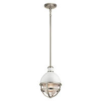 HÄNGELEUCHTE 20.4/44.5 cm    - Weiss/Nickelfarben, Design, Glas/Metall (20.4/44.5cm) - Elstead Lighting