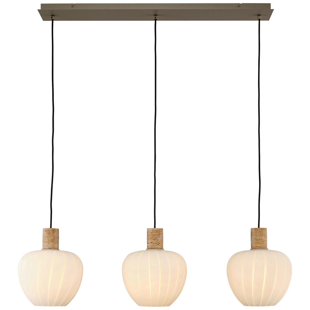HÄNGELEUCHTE 120/25/150 cm  - Beige/Weiß, Basics, Glas/Metall (120/25/150cm)