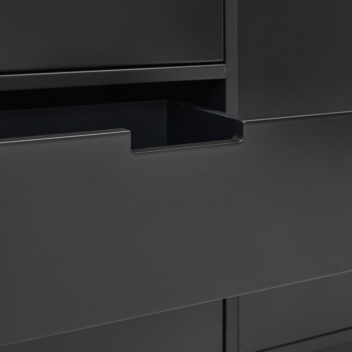 KOMODA, črna, antracit  - črna/antracit, Design, kovina/leseni material (136/79/40cm) - MID.YOU