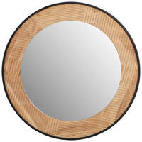 WANDSPIEGEL 100/100/3,5 cm  - Schwarz/Akaziefarben, Lifestyle, Glas/Holz (100/100/3,5cm) - Landscape