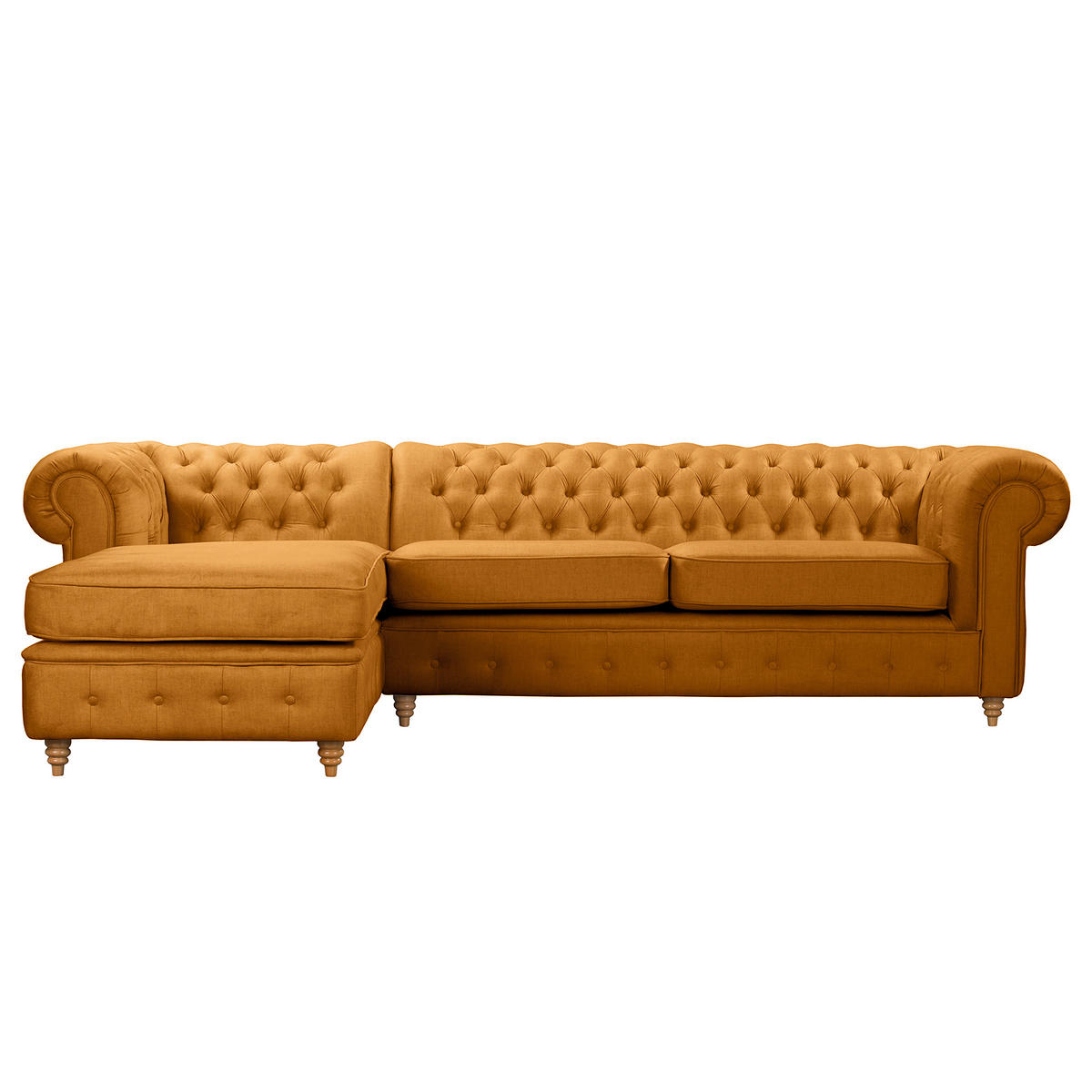 ECKSOFA Laura Bernsteinfarben Mikrofaser  - Bernsteinfarben/Braun, Design, Holz/Textil (182/284cm) - P & B
