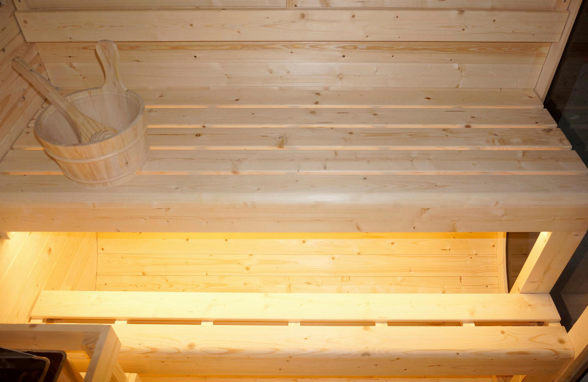 SAUNA für 6 Personen Hanko  - Fichtefarben, KONVENTIONELL, Holz (210/180/210cm) - Sanotechnik