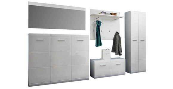 GARDEROBE 5-teilig in 319/197/36 cm - Weiß, Design, Holzwerkstoff (319/197/36cm) - Carryhome