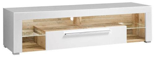 TV-ELEMENT - Eichefarben/Weiß, Design, Glas/Holzwerkstoff (153/44/44cm) - Carryhome