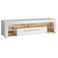 TV-ELEMENT - Eichefarben/Weiß, Design, Glas/Holzwerkstoff (153/44/44cm) - Carryhome
