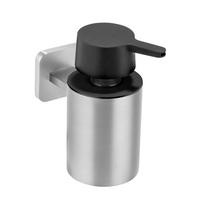 SEIFENSPENDER PORTO MATT  - Edelstahlfarben/Schwarz, MODERN, Kunststoff/Metall (9,5/11,5/14,5cm) - Wenko