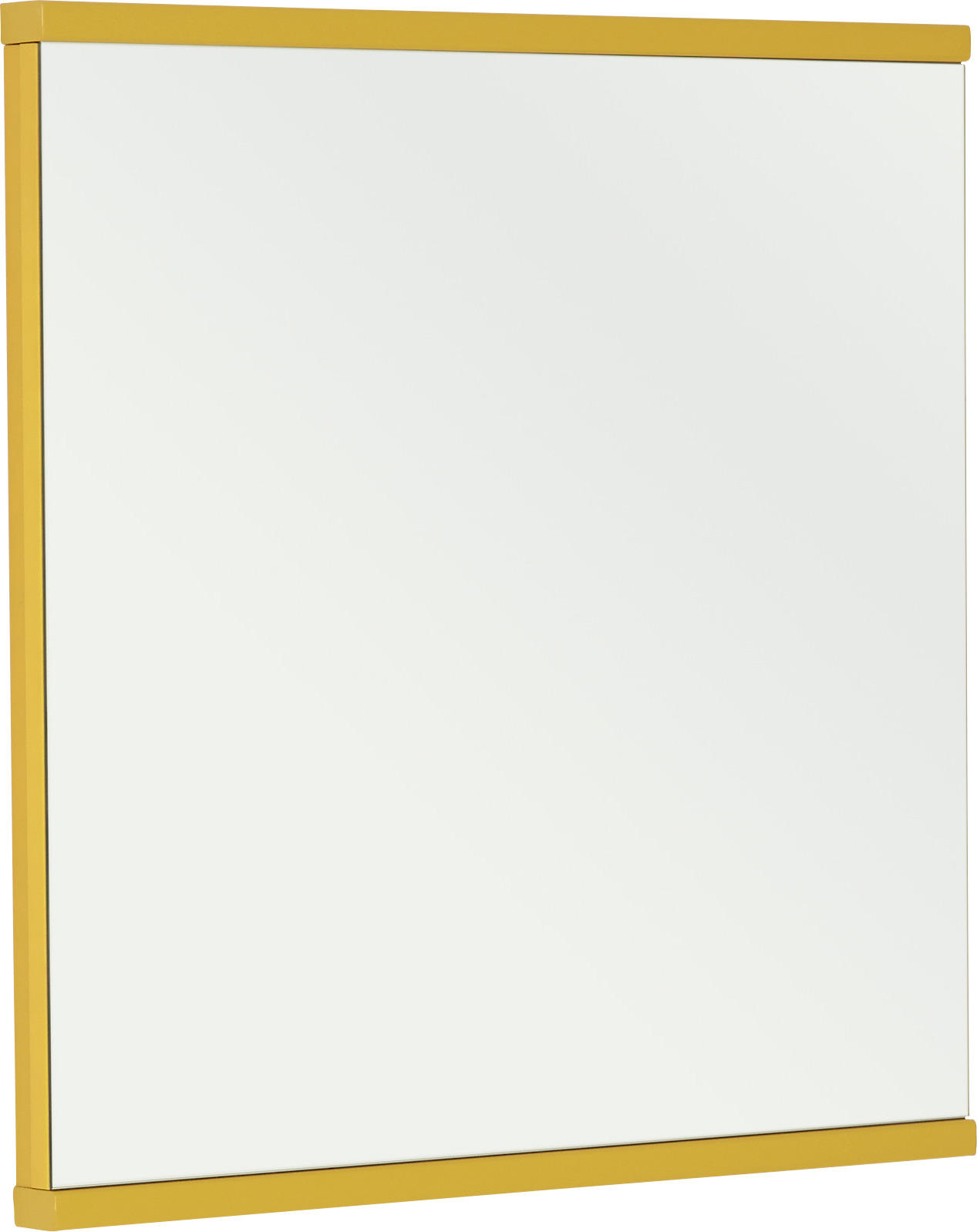 NÁSTĚNNÉ ZRCADLO, 75/75,6/4,6 cm,  - žlutá, Design, kompozitní dřevo/sklo (75/75,6/4,6cm) - Invivus