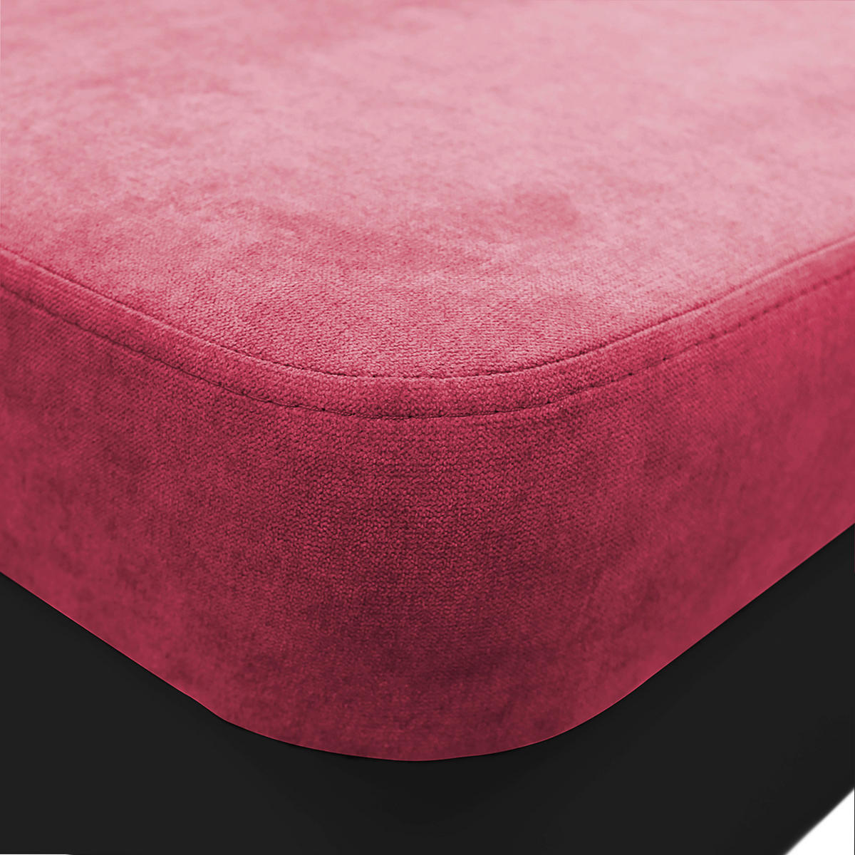 CloseUp von MID.YOU ECKSOFA Rot, Schwarz Velours.