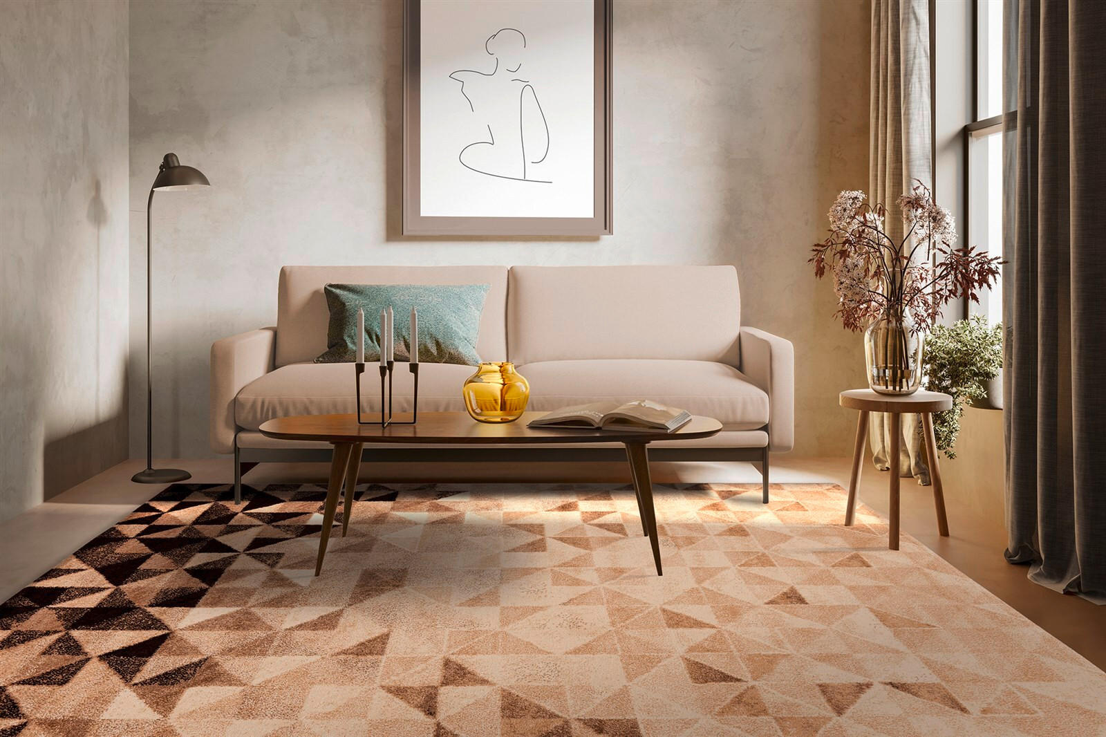 TEPPICH 160/230 cm Naila 200 Creme / Braun Braun, Creme  - Creme/Braun, KONVENTIONELL, Textil (160/230cm)