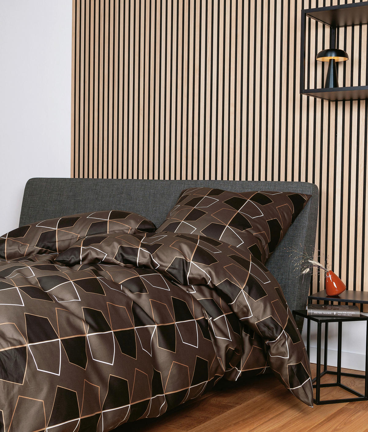 BETTWÄSCHE 135/200 cm J.D. Makosatin  - Dunkelbraun/Braun, Design, Textil (135/200cm) - Janine