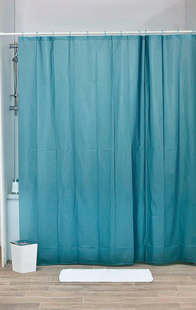 ZAVJESA ZA TUŠ svijetlo plava PEACOCK - svijetlo plava, Konvencionalno, plastika (180/200cm) - Homeware