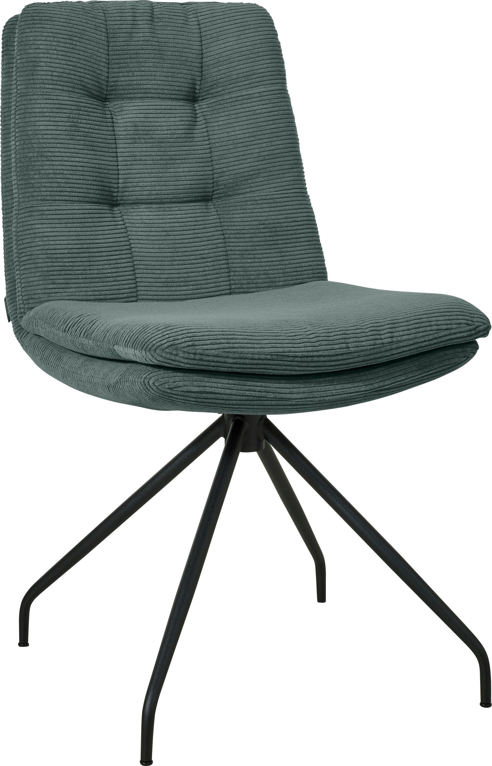 STUHL  in Cord  - Schwarz/Grün, Design, Textil/Metall (49/90/68cm) - Johann Jakob