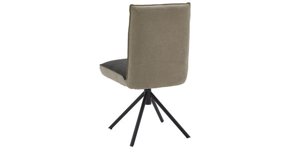 STUHL  Beinauswahl, Lederauswahl, Stoffauswahl, Typenauswahl, Sitzfläche 180° drehbar Flachgewebe  - Greige/Anthrazit, Design, Textil/Metall (49/93/59cm) - Dieter Knoll