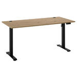 SCHREIBTISCH höhenverstellbar, Kabeldurchlass, Memoryschalter  - Schwarz/Eiche Artisan, MODERN, Holzwerkstoff/Metall (160/77/72-120cm) - Carryhome