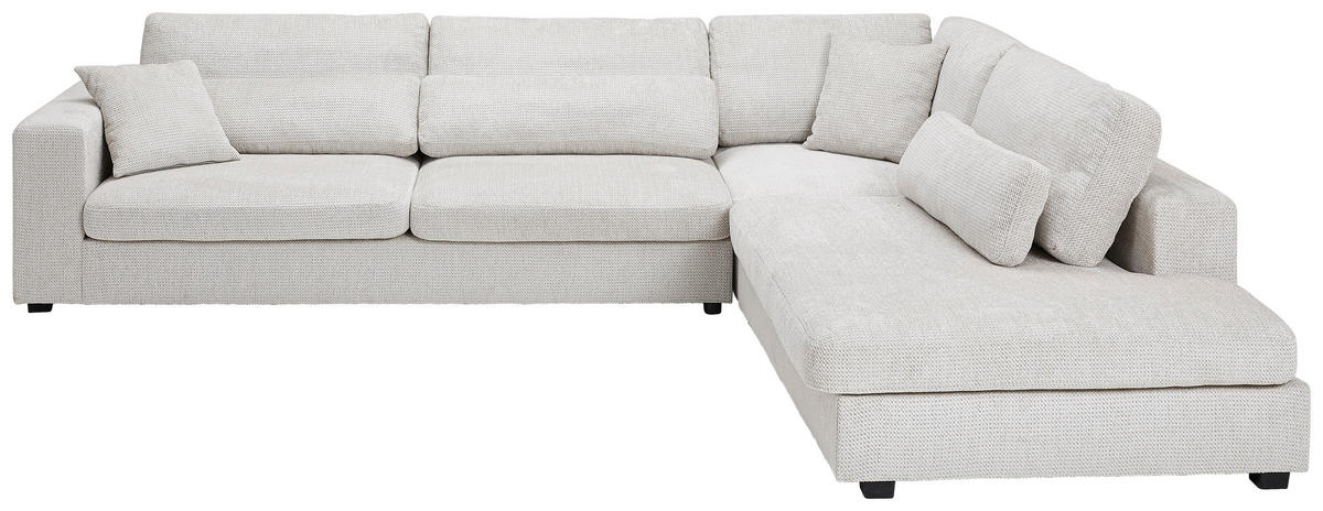 ECKSOFA in Chenille Greige  - Greige/Schwarz, Konventionell, Kunststoff/Textil (314/250cm) - Carryhome