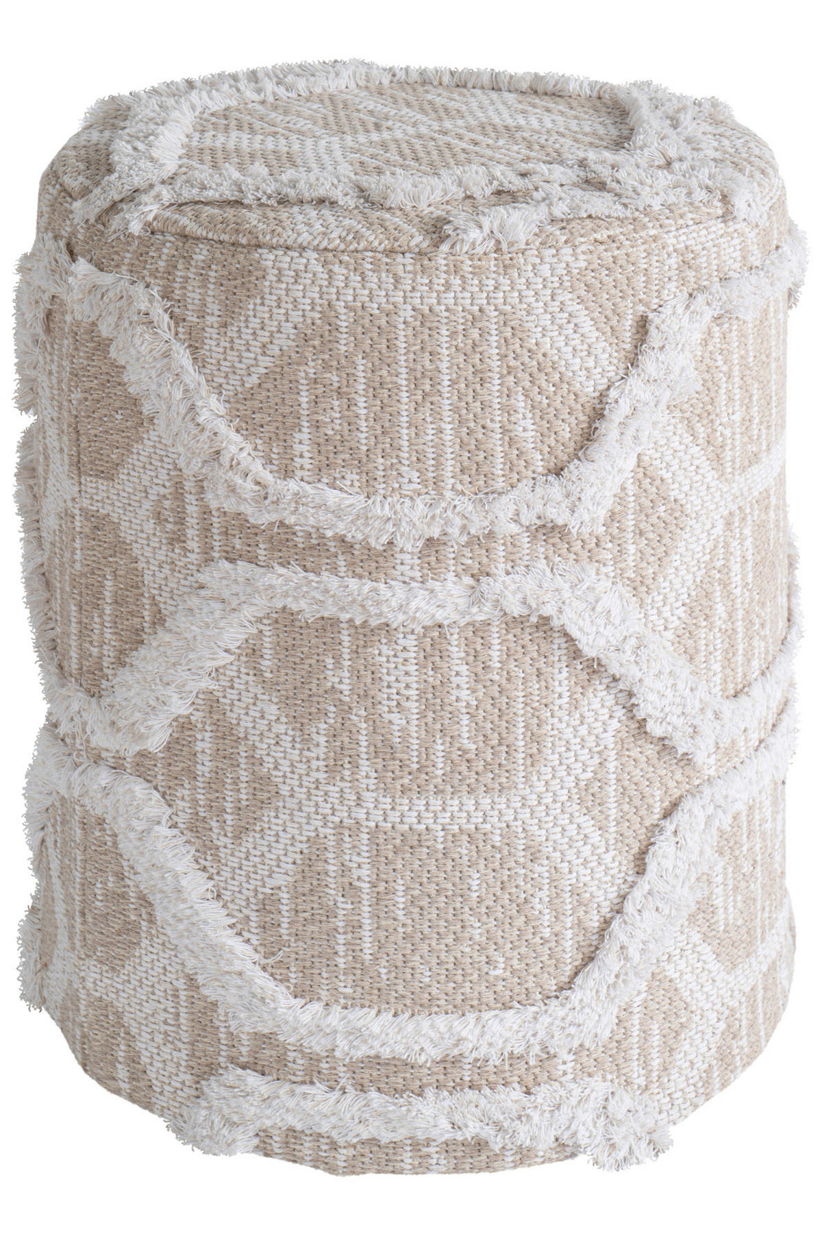 POUF in Gelb, Sandfarben Textil  - Sandfarben/Gelb, Design, Textil (47/36cm) - Obsession