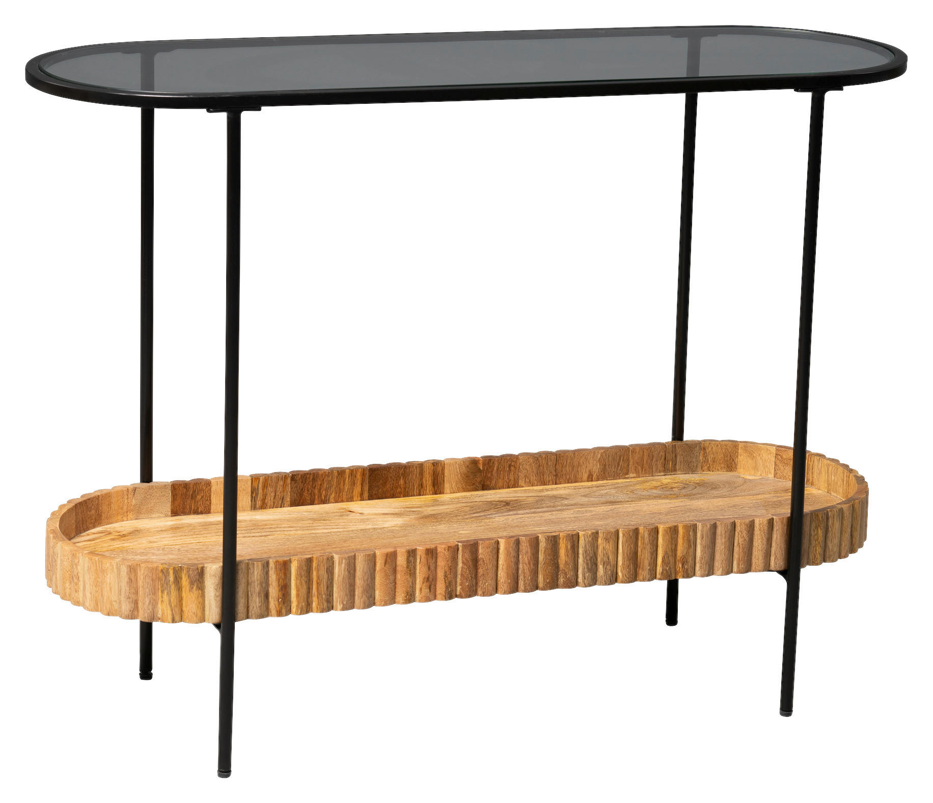 KONSOLENTISCH Mangoholz Braun  - Schwarz/Braun, Design, Glas/Holz (107/36/78cm) - Landscape