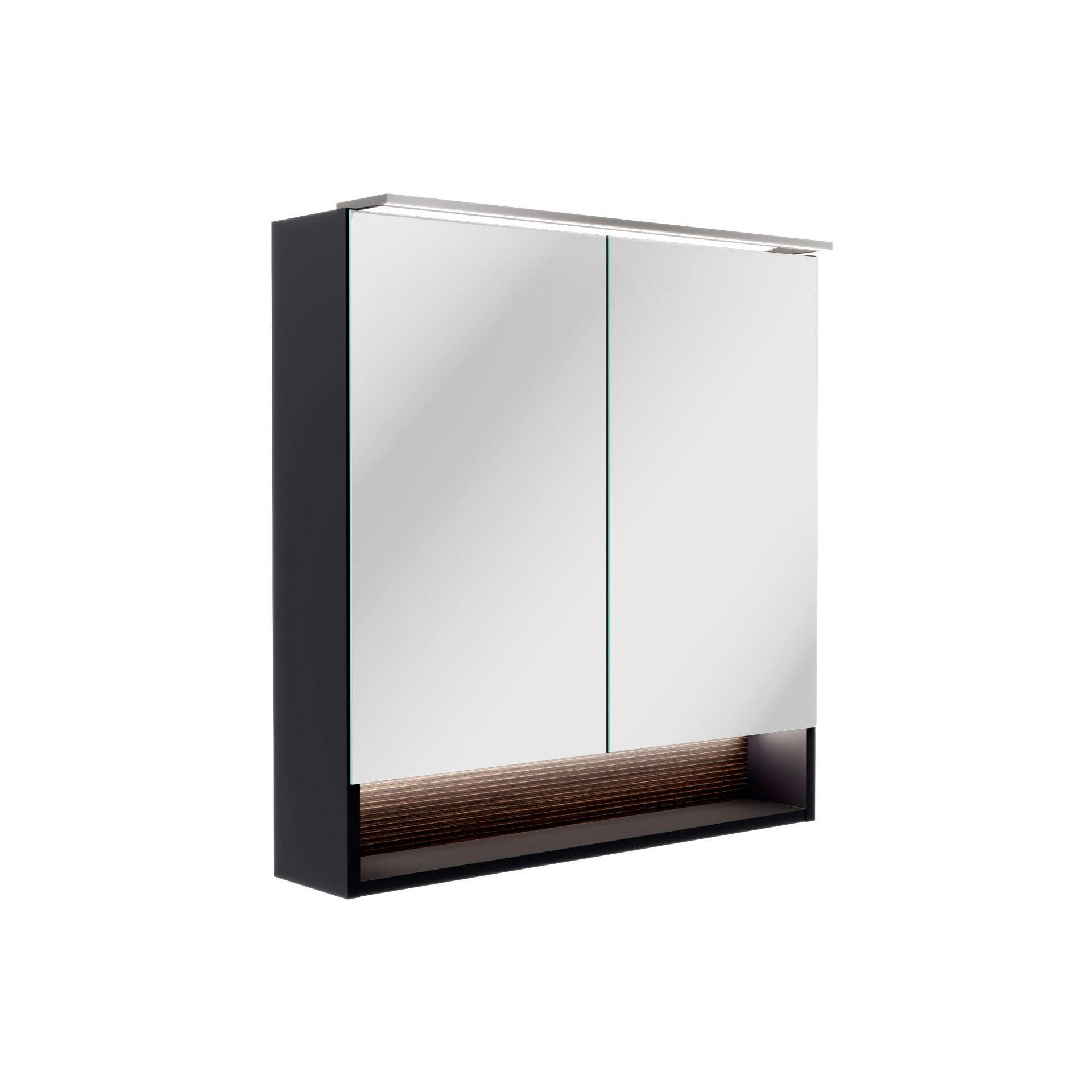 SPIEGELSCHRANK 70/71,8/15,6 cm  - Silberfarben/Schwarz, Basics, Glas/Holzwerkstoff (70/71,8/15,6cm) - MID.YOU