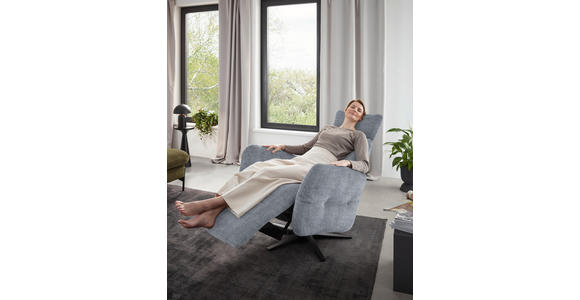 RELAXSESSEL in Textil Blaugrau - Blaugrau/Schwarz, Design, Textil/Metall (78/113/90cm) - Dieter Knoll
