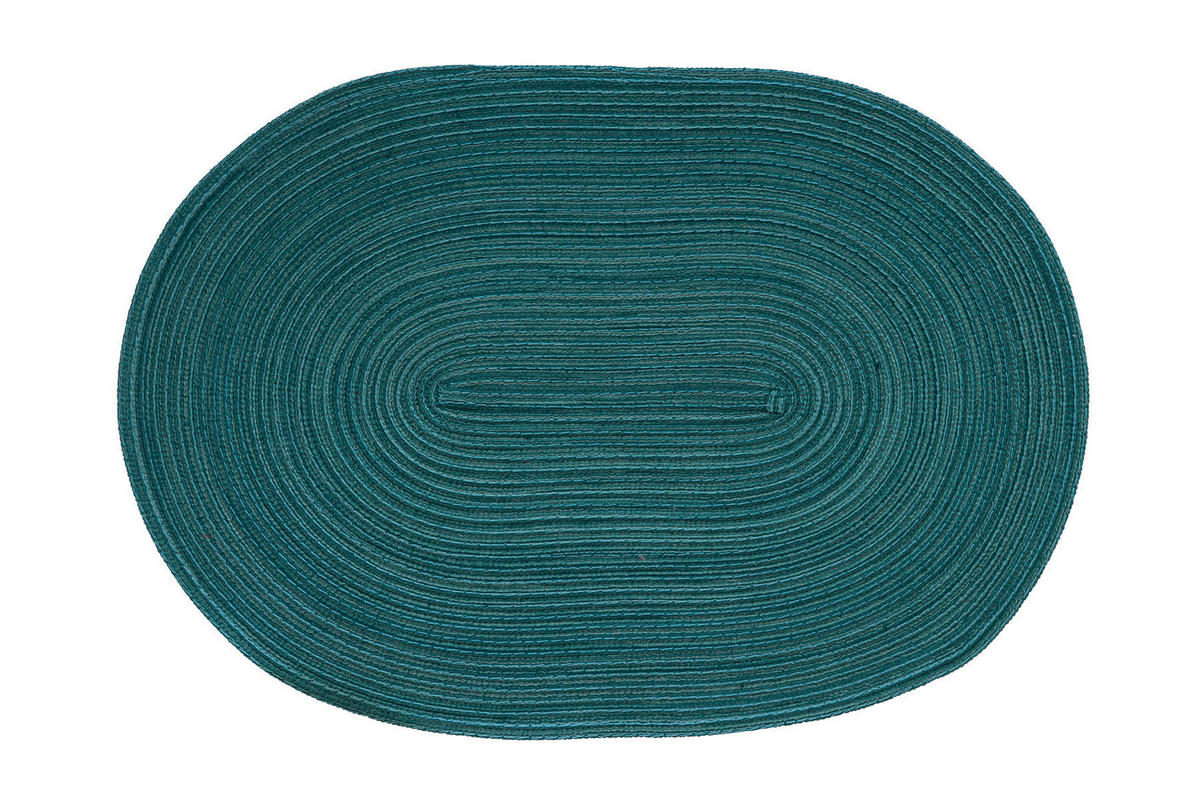 TISCHSET Basic Textil Textilgeflecht Petrol, Dunkelgrün 48/33 cm  - Dunkelgrün/Petrol, Basics, Textil (48/33cm)