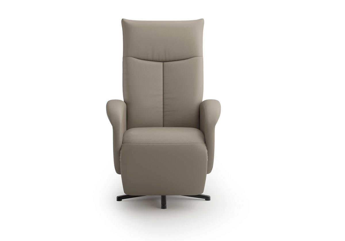 DREHSTUHL Grau  - Schwarz/Grau, MODERN, Leder/Metall (75/112/82cm) - Sit & More