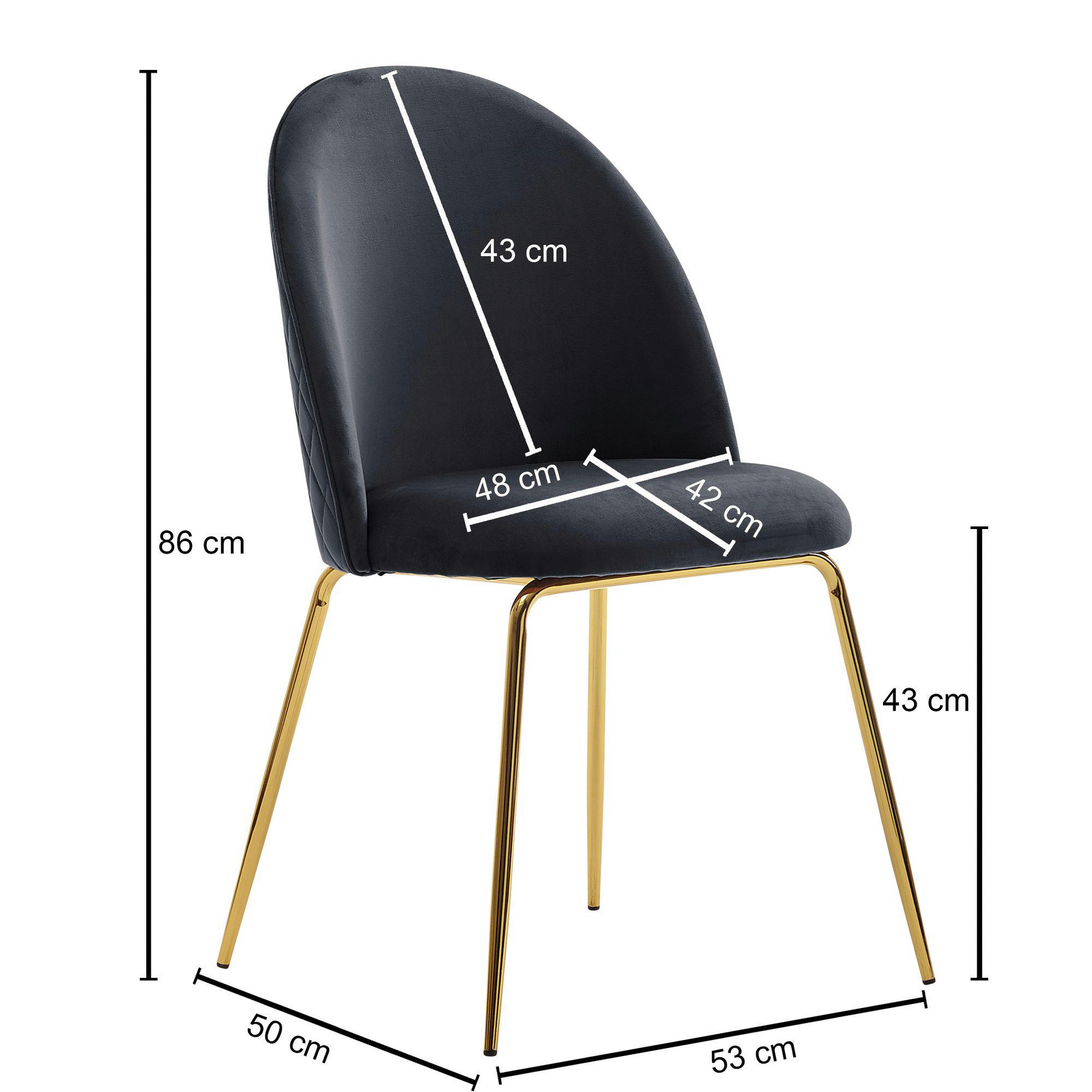 STOL, tekstil črna  - zlate barve/črna, Design, kovina/tekstil (53/86/50cm) - MID.YOU