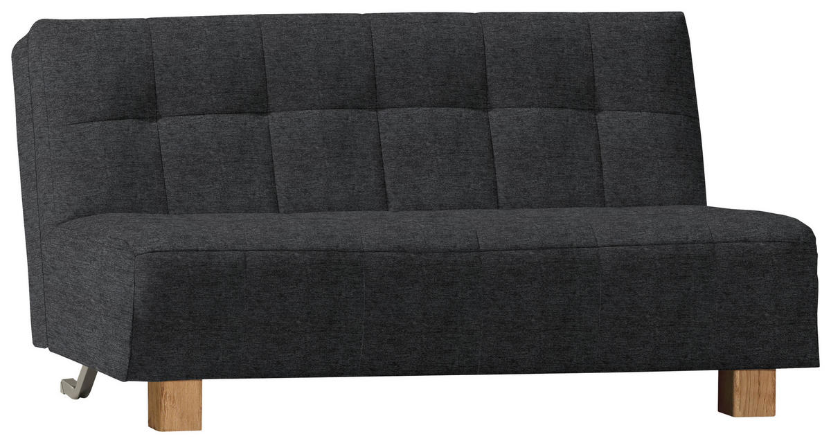 SCHLAFSOFA Dunkelgrau  - Dunkelgrau/Naturfarben, Design, Holz/Textil (165/92/102cm) - Novel