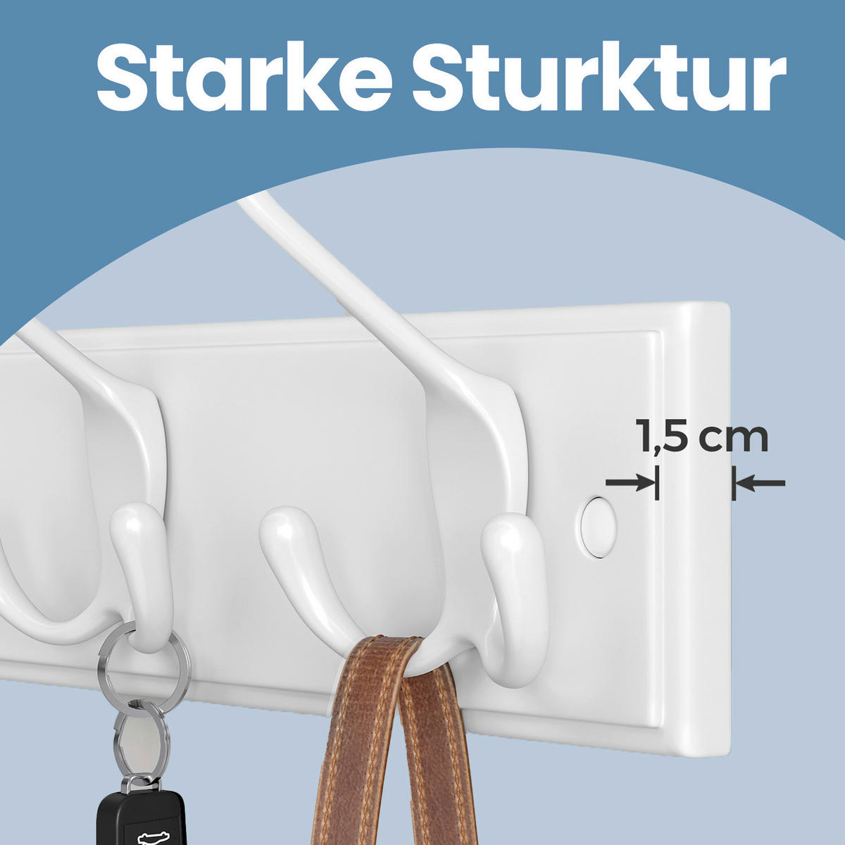 WANDGARDEROBE  in Weiß  - Weiß, Basics, Holzwerkstoff/Metall (40/7cm)