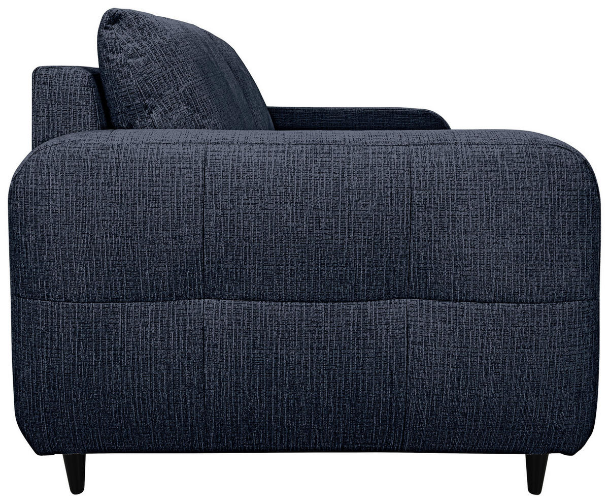 2-SITZER-SOFA Flachgewebe Dunkelblau  - Schwarz/Dunkelblau, MODERN, Holz/Textil (167/88/101cm) - Lomoco