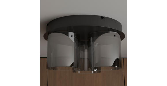 LED-DECKENLEUCHTE 49/25 cm   - Schwarz, Design, Glas/Metall (49/25cm) - Dieter Knoll