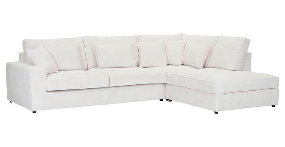 ECKSOFA Naturfarben Cord Zierkissen, Rückenkissen, Rücken echt  - Schwarz/Naturfarben, MODERN, Kunststoff/Textil (307/228cm) - Carryhome