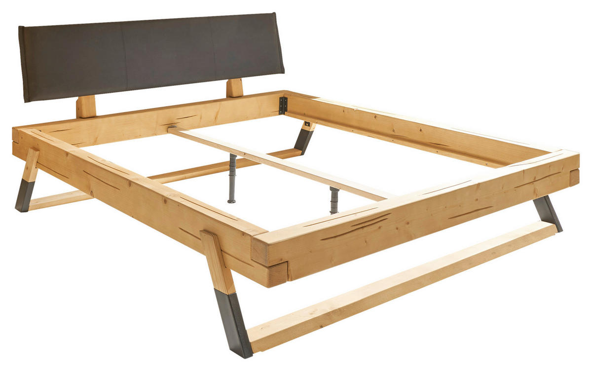BETT 180/200 cm  in Fichtefarben   - Fichtefarben/Anthrazit, Modern, Holz/Textil (180/200cm) - MID.YOU