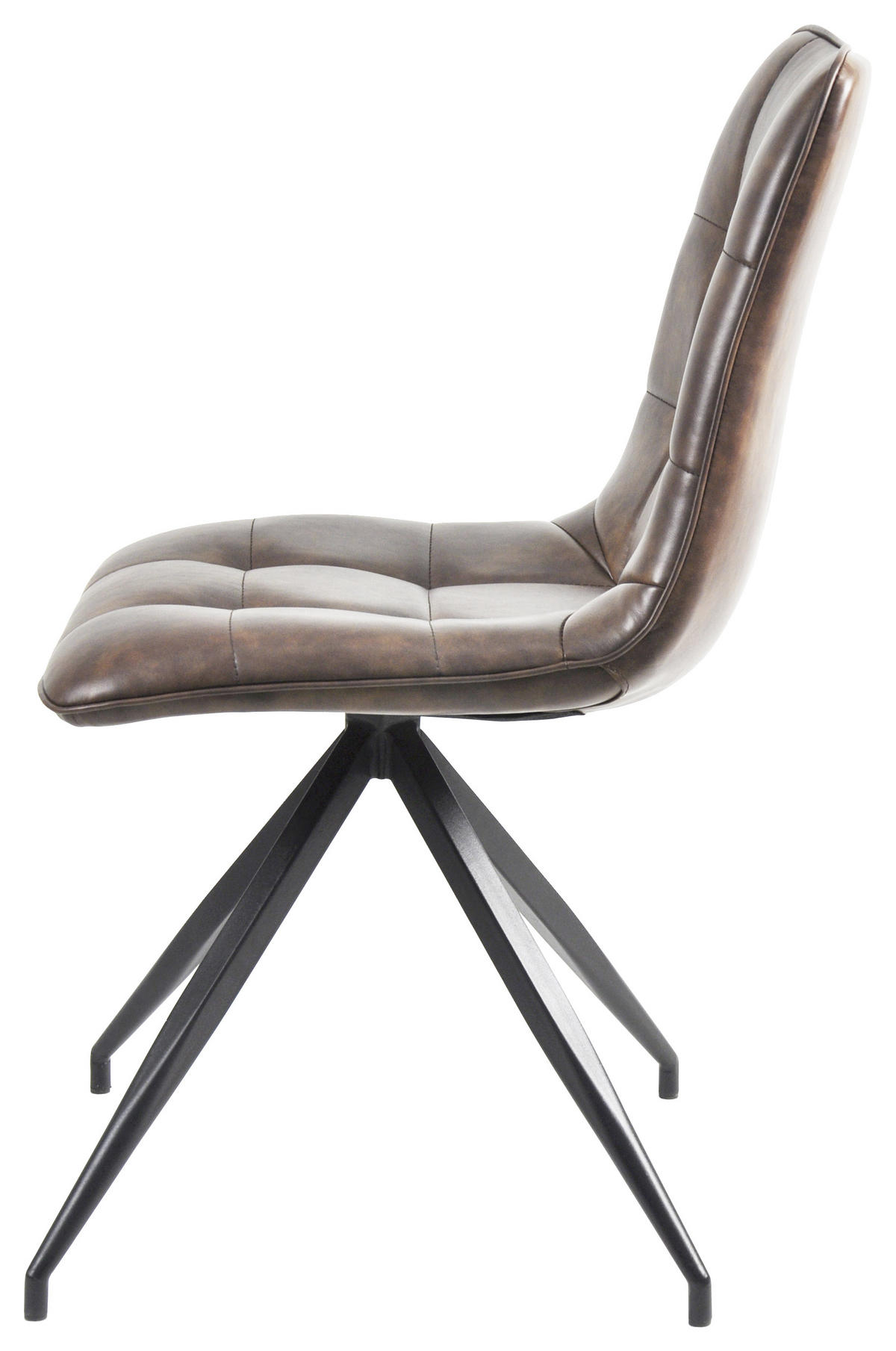 STUHL Lederlook Braun, Schwarz  - Schwarz/Braun, MODERN, Textil/Metall (47/85/55,5cm) - Livetastic