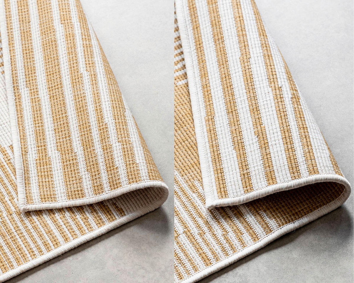 OUTDOORTEPPICH 80/150 cm Gemini Honig, Weiß  - Weiß/Honig, Design, Kunststoff (80/150cm) - Hanse Home