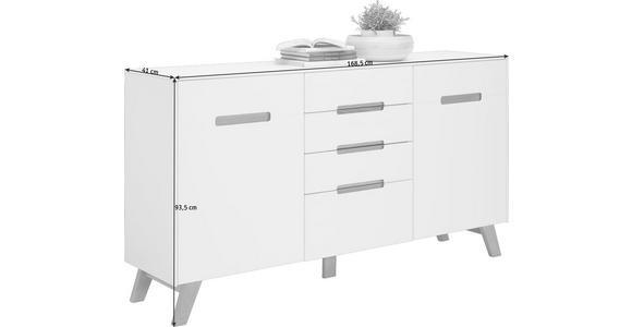 SIDEBOARD 168,5/93,5/41 cm - Eichefarben/Weiß, Design, Holz/Holzwerkstoff (168,5/93,5/41cm) - Hom`in
