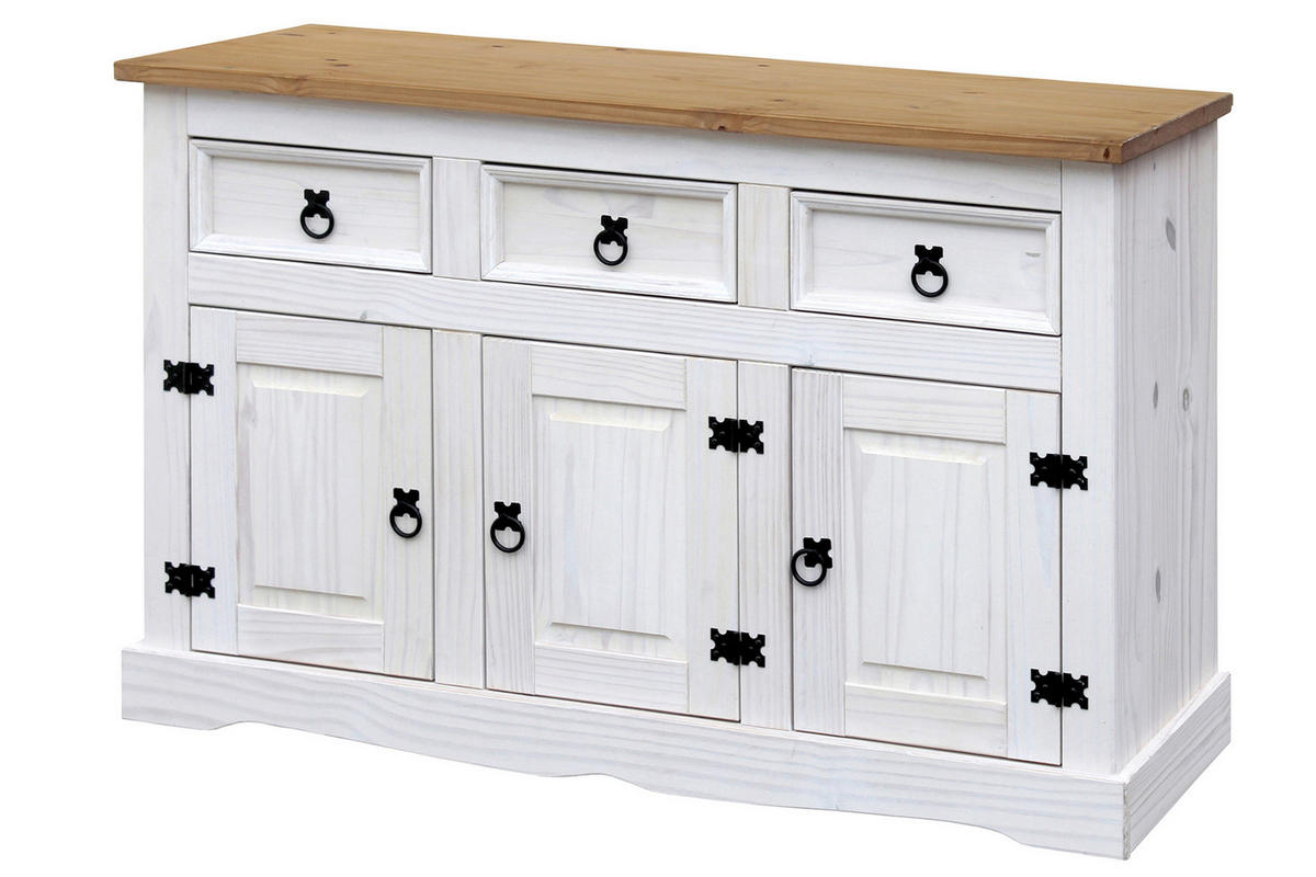 SIDEBOARD 130/80/45 cm  - Schwarz/Weiß, Design, Holz (130/80/45cm) - Livetastic