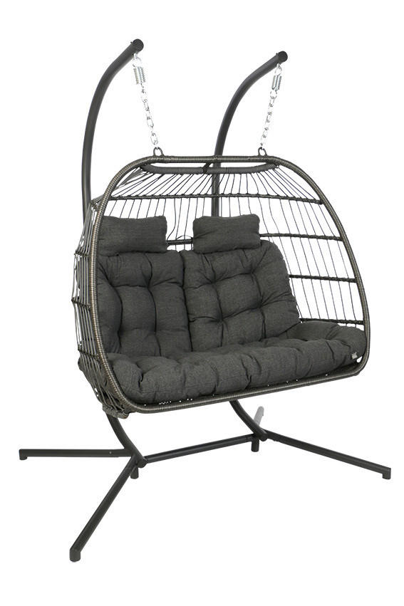 HÄNGESESSEL 152/198/117 cm  - Anthrazit/Grau, MODERN, Kunststoff/Textil (152/198/117cm)