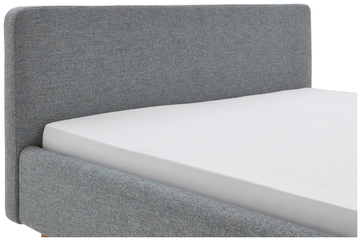POLSTERBETT 160/200 cm  in Türkis  - Türkis/Eichefarben, Design, Holz/Textil (160/200cm) - MID.YOU